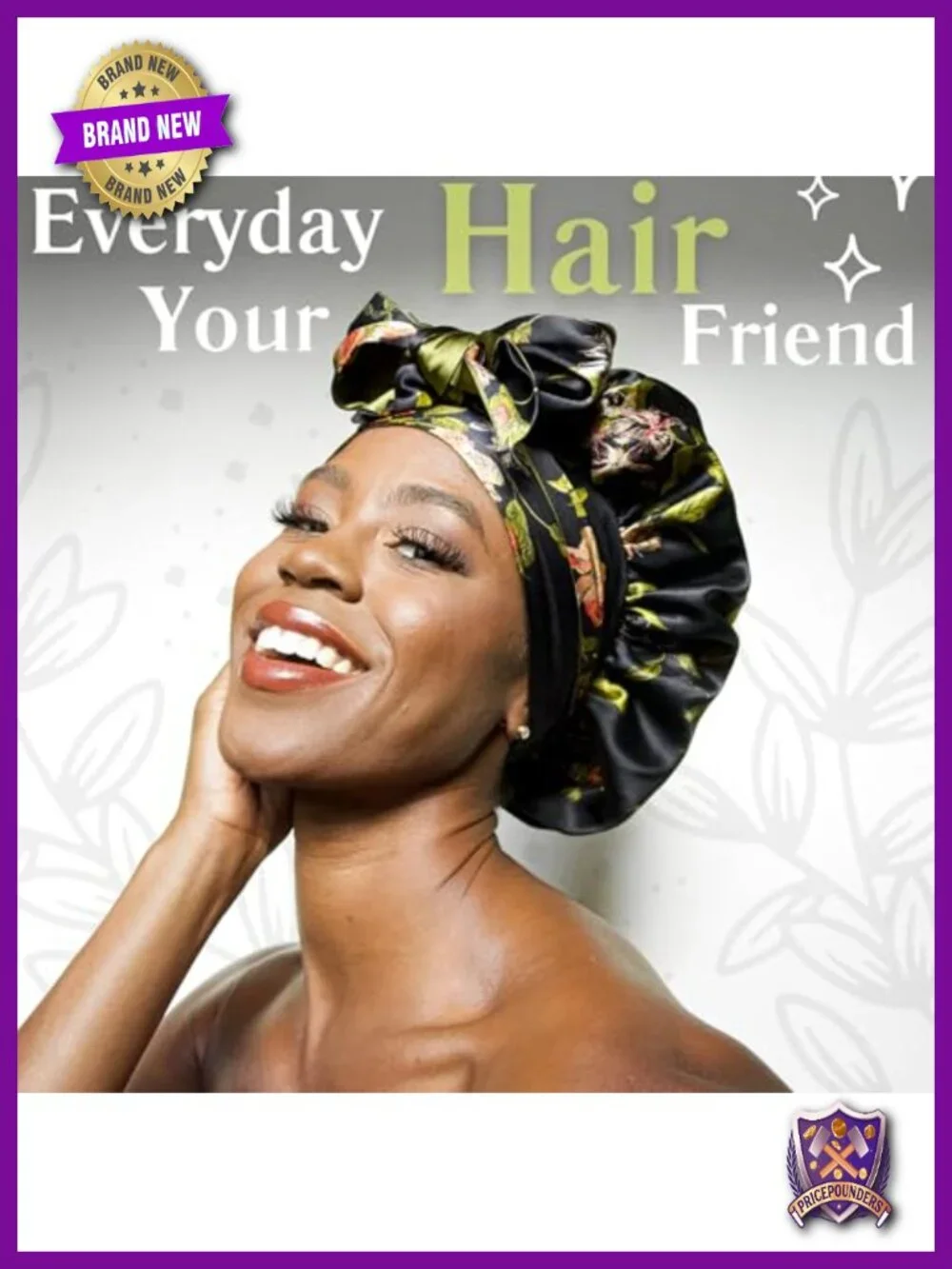 100% Pure Mulberry Silk Hair Bonnet with Ties Reversible Hair Protection